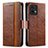 Coque Portefeuille Livre Cuir Etui Clapet S02D pour Motorola Moto Edge Plus (2023) 5G Marron