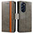 Coque Portefeuille Livre Cuir Etui Clapet S02D pour Motorola Moto Edge X30 5G Gris