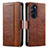 Coque Portefeuille Livre Cuir Etui Clapet S02D pour Motorola Moto Edge X30 5G Marron