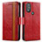 Coque Portefeuille Livre Cuir Etui Clapet S02D pour Motorola Moto G Play Gen 2 Rouge