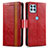 Coque Portefeuille Livre Cuir Etui Clapet S02D pour Motorola Moto G100 5G Rouge