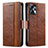 Coque Portefeuille Livre Cuir Etui Clapet S02D pour Motorola Moto G13 Marron