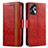 Coque Portefeuille Livre Cuir Etui Clapet S02D pour Motorola Moto G13 Rouge