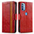 Coque Portefeuille Livre Cuir Etui Clapet S02D pour Motorola Moto G31 Rouge