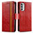 Coque Portefeuille Livre Cuir Etui Clapet S02D pour Motorola MOTO G52 Rouge