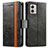 Coque Portefeuille Livre Cuir Etui Clapet S02D pour Motorola Moto G53j 5G Noir