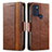 Coque Portefeuille Livre Cuir Etui Clapet S02D pour Motorola Moto G60s Marron