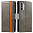 Coque Portefeuille Livre Cuir Etui Clapet S02D pour Motorola Moto G71s 5G Gris