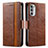 Coque Portefeuille Livre Cuir Etui Clapet S02D pour Motorola Moto G71s 5G Marron