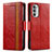 Coque Portefeuille Livre Cuir Etui Clapet S02D pour Motorola Moto G71s 5G Rouge