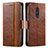 Coque Portefeuille Livre Cuir Etui Clapet S02D pour Nokia C3 Marron