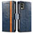 Coque Portefeuille Livre Cuir Etui Clapet S02D pour Nokia C32 Bleu