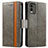 Coque Portefeuille Livre Cuir Etui Clapet S02D pour Nokia C32 Gris