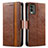 Coque Portefeuille Livre Cuir Etui Clapet S02D pour Nokia C32 Marron