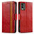 Coque Portefeuille Livre Cuir Etui Clapet S02D pour Nokia C32 Rouge