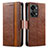 Coque Portefeuille Livre Cuir Etui Clapet S02D pour OnePlus Nord 2T 5G Marron