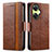 Coque Portefeuille Livre Cuir Etui Clapet S02D pour OnePlus Nord CE 3 5G Marron