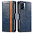 Coque Portefeuille Livre Cuir Etui Clapet S02D pour OnePlus Nord N300 5G Bleu