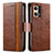 Coque Portefeuille Livre Cuir Etui Clapet S02D pour Oppo F21 Pro 4G Marron