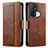 Coque Portefeuille Livre Cuir Etui Clapet S02D pour Oppo Reno5 A Marron