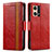 Coque Portefeuille Livre Cuir Etui Clapet S02D pour Oppo Reno8 4G Rouge