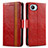 Coque Portefeuille Livre Cuir Etui Clapet S02D pour Realme C30 Rouge