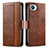 Coque Portefeuille Livre Cuir Etui Clapet S02D pour Realme C30s Marron