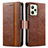 Coque Portefeuille Livre Cuir Etui Clapet S02D pour Realme C35 Marron