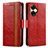 Coque Portefeuille Livre Cuir Etui Clapet S02D pour Realme C55 Rouge