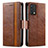 Coque Portefeuille Livre Cuir Etui Clapet S02D pour Realme GT Master 5G Marron