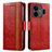 Coque Portefeuille Livre Cuir Etui Clapet S02D pour Realme GT3 5G Rouge