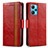 Coque Portefeuille Livre Cuir Etui Clapet S02D pour Realme Q5 5G Rouge