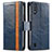 Coque Portefeuille Livre Cuir Etui Clapet S02D pour Samsung Galaxy A01 SM-A015 Bleu