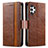 Coque Portefeuille Livre Cuir Etui Clapet S02D pour Samsung Galaxy A13 4G Marron