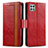 Coque Portefeuille Livre Cuir Etui Clapet S02D pour Samsung Galaxy A22 5G Rouge