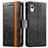 Coque Portefeuille Livre Cuir Etui Clapet S02D pour Samsung Galaxy A22 5G SC-56B Noir