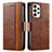 Coque Portefeuille Livre Cuir Etui Clapet S02D pour Samsung Galaxy A33 5G Marron