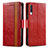 Coque Portefeuille Livre Cuir Etui Clapet S02D pour Samsung Galaxy A70 Rouge