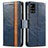Coque Portefeuille Livre Cuir Etui Clapet S02D pour Samsung Galaxy A71 4G A715 Bleu