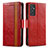 Coque Portefeuille Livre Cuir Etui Clapet S02D pour Samsung Galaxy A82 5G Rouge