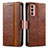 Coque Portefeuille Livre Cuir Etui Clapet S02D pour Samsung Galaxy F13 4G Marron