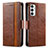 Coque Portefeuille Livre Cuir Etui Clapet S02D pour Samsung Galaxy F23 5G Marron