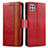 Coque Portefeuille Livre Cuir Etui Clapet S02D pour Samsung Galaxy F42 5G Rouge