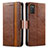 Coque Portefeuille Livre Cuir Etui Clapet S02D pour Samsung Galaxy M02s Marron