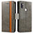 Coque Portefeuille Livre Cuir Etui Clapet S02D pour Samsung Galaxy M11 Gris