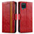 Coque Portefeuille Livre Cuir Etui Clapet S02D pour Samsung Galaxy M12 Rouge