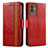 Coque Portefeuille Livre Cuir Etui Clapet S02D pour Samsung Galaxy M13 5G Rouge