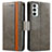 Coque Portefeuille Livre Cuir Etui Clapet S02D pour Samsung Galaxy M23 5G Gris