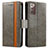 Coque Portefeuille Livre Cuir Etui Clapet S02D pour Samsung Galaxy Note 20 5G Gris