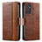 Coque Portefeuille Livre Cuir Etui Clapet S02D pour Samsung Galaxy Quantum4 5G Marron